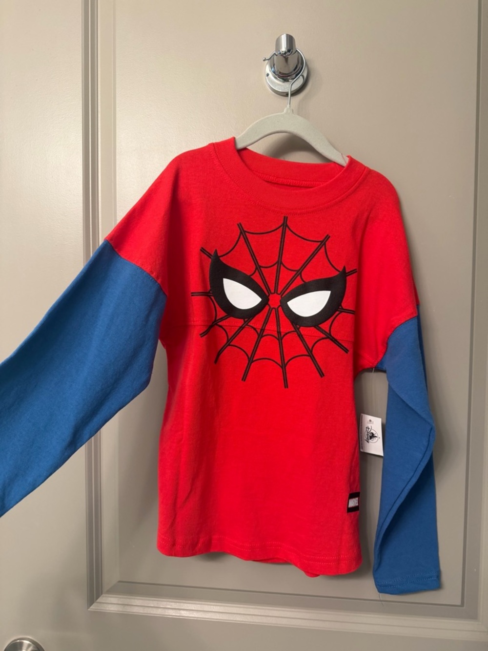 Disney Red and Blue Spider Web Long Sleeve Tee